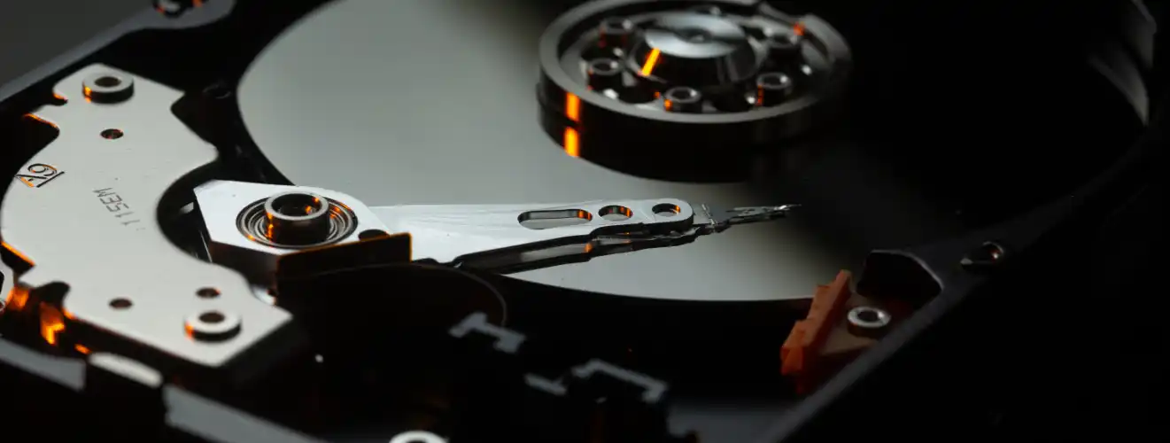 Close-up image of a Hard Disk Drive